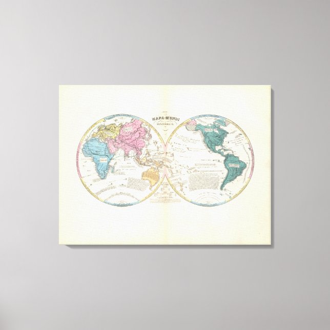 Historical World Map Canvas Print (Front)
