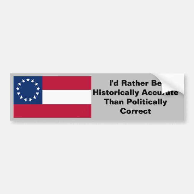 Historically Accurate Confederate 1st National CSA Bumper Sticker (Front)