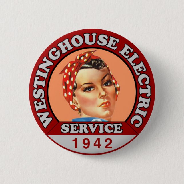 Historically-Inspired Rosie the Riveter Badge Pin (Front)