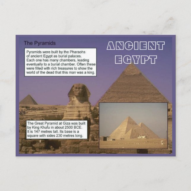 History, Ancient Egypt, Pyramids Postcard (Front)