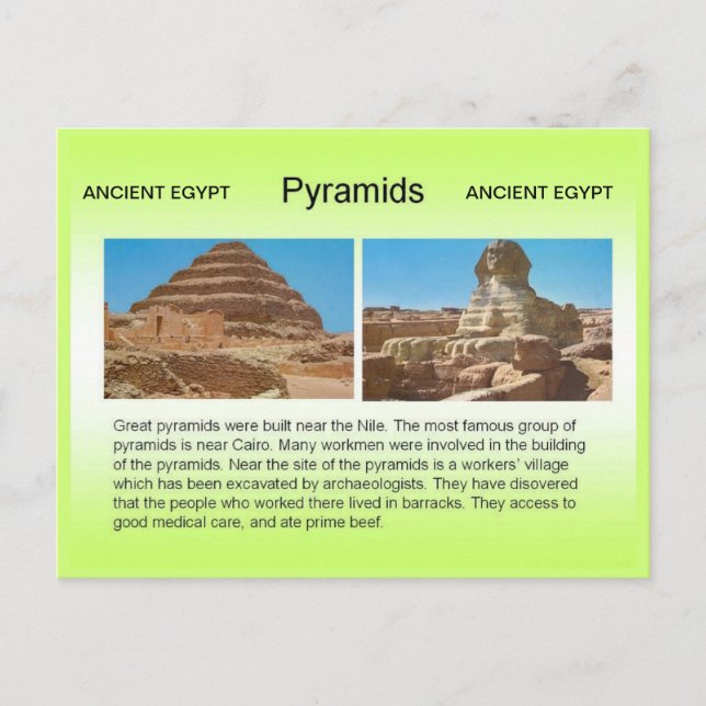 History, Ancient Egypt, Pyramids Postcard (Front)