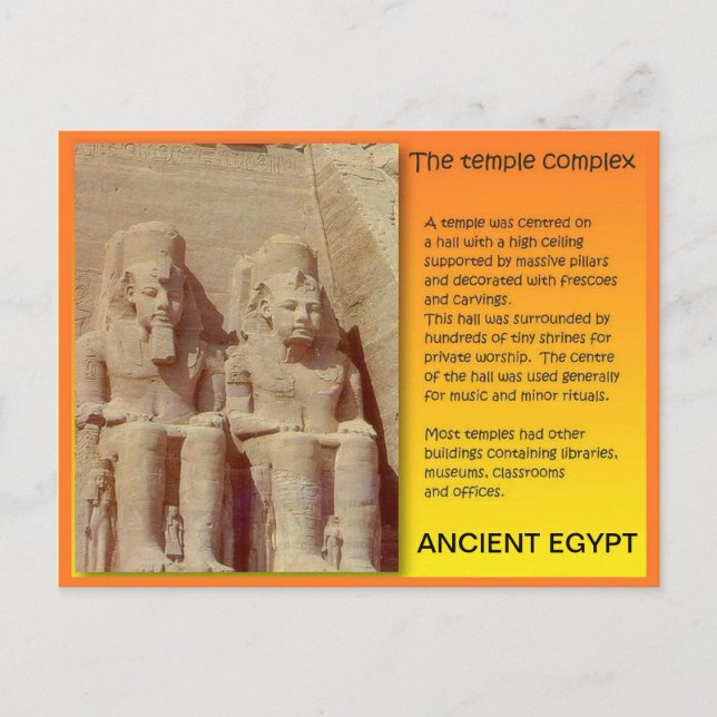 History, Ancient Egypt, Temple Buildings Postcard (Front)