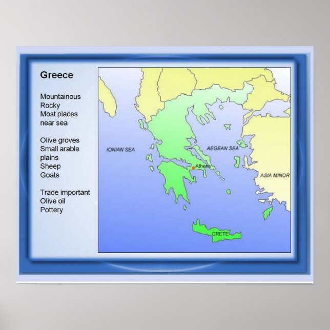 History, ancient Greece, Map Poster (Front)