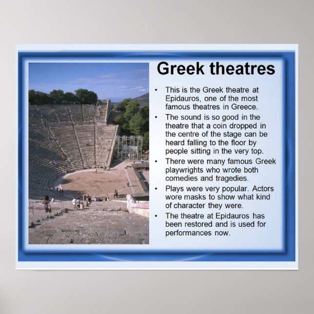 History, ancient Greece, Theatres Poster (Front)