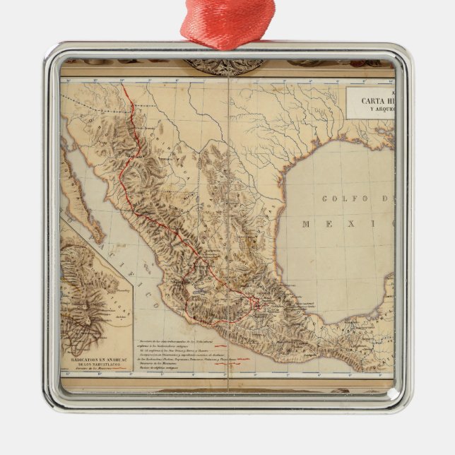 History and Architecture of Mexico Metal Tree Decoration (Front)