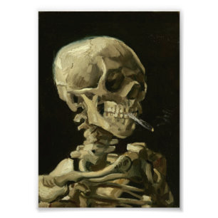 History Art "Skull with Burning Cigarette" Photo Print
