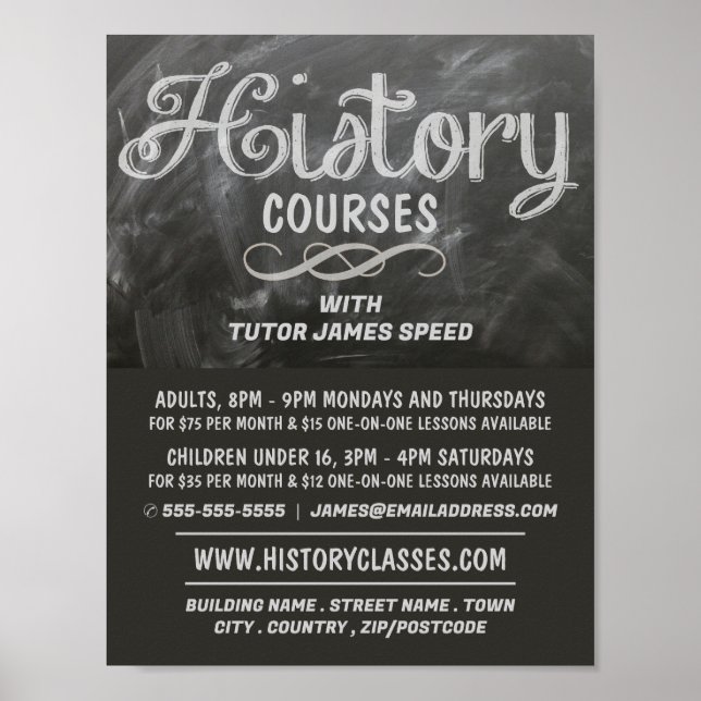 History Blackboard, History Course Advertising Poster (Front)