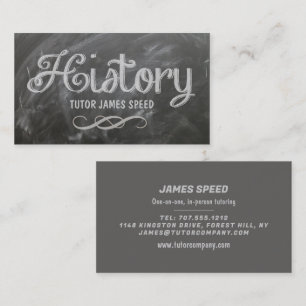 History Blackboard, History Tutor, Teacher Business Card