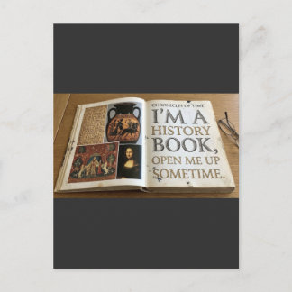 History Book opening Announcement Postcard