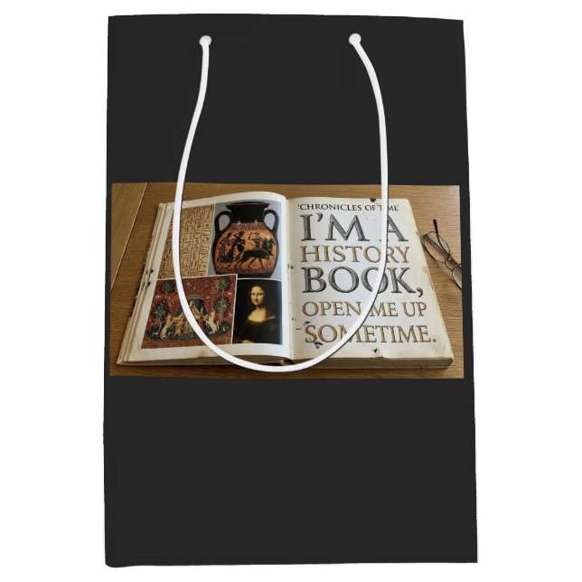 History Book opening  Medium Gift Bag (Front)
