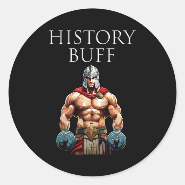 History Buff Roman Centurion Classic Round Sticker (Front)