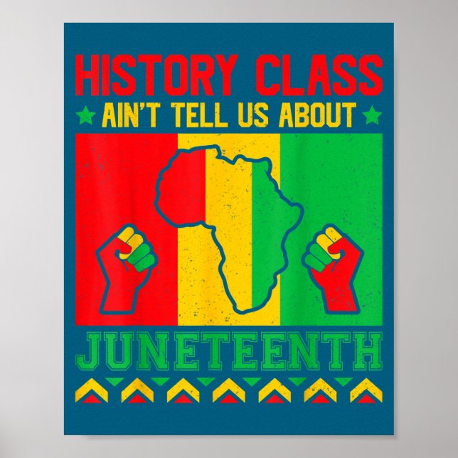 History class ain't tell about juneteenth black poster (Front)