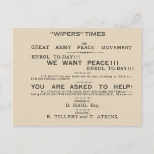 History, Facsimile header from Wipers Times 1917 Postcard