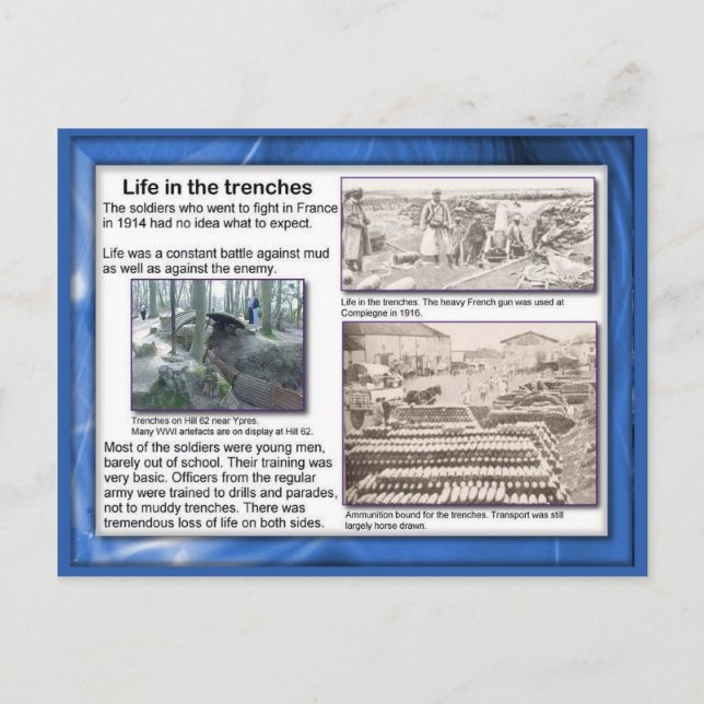 History, First World War, Life in the trenches Postcard (Front)