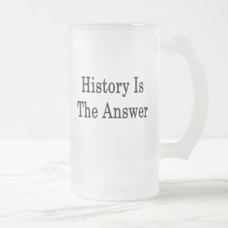 History Is The Answer Frosted Glass Beer Mug