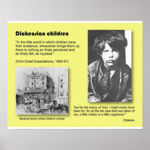 History, Literature, Dickens, Dickensian children Poster