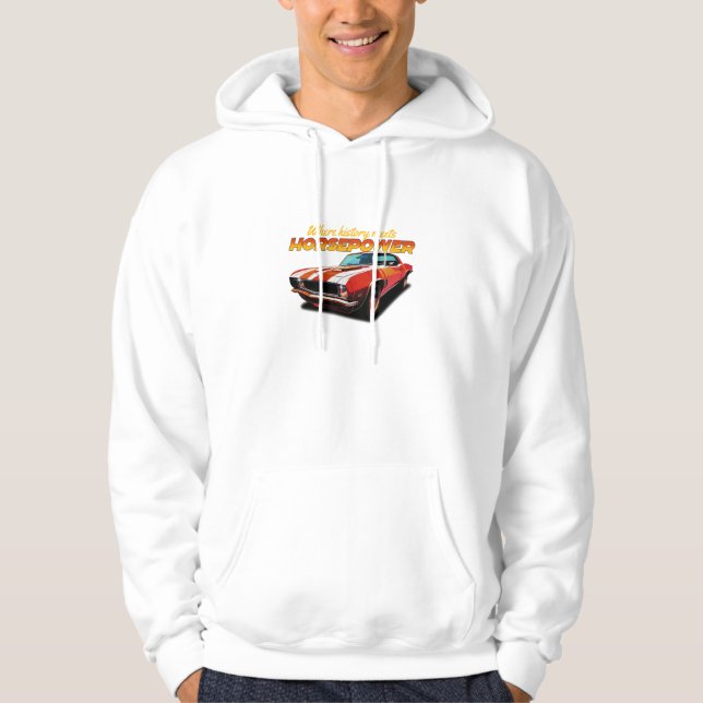 History Meets Horsepower – Retro Muscle Car Hoodie (Front)
