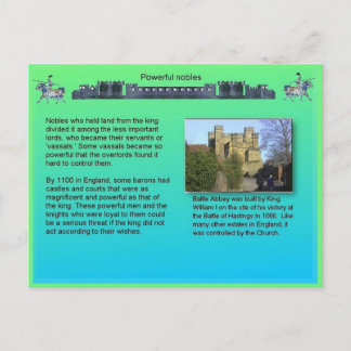 History, Middle Ages, Powerful Nobles Postcard