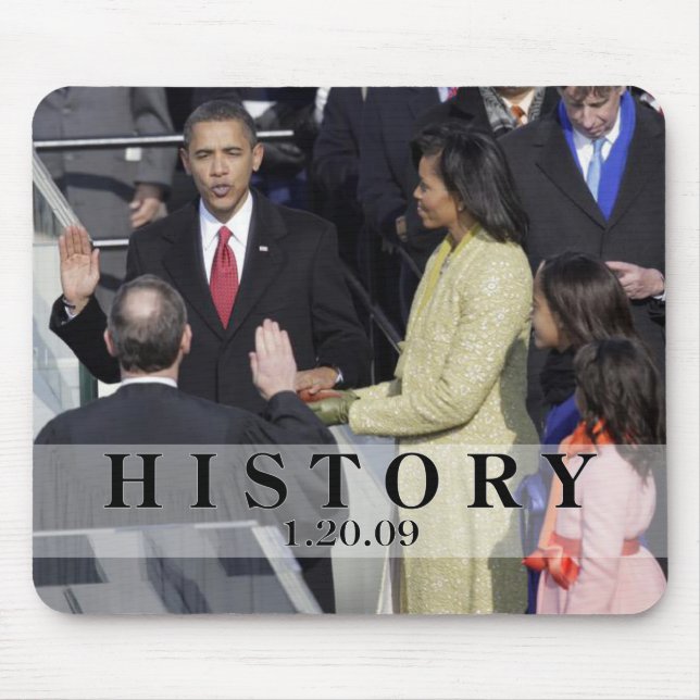 HISTORY: Obama Swearing In Ceremony Mouse Mat (Front)