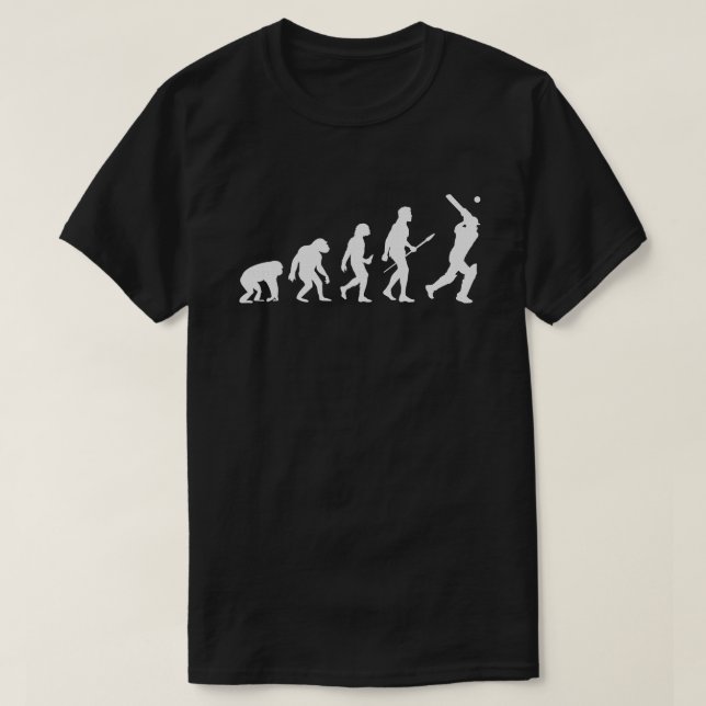 History of Cricket Lover Gift Evolution Of Cricket T-Shirt (Design Front)