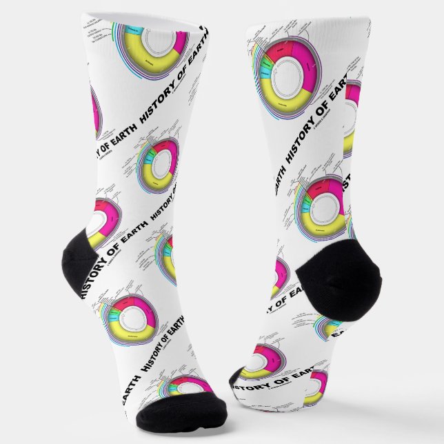 History Of Earth Geological Timeline Socks (Angled)