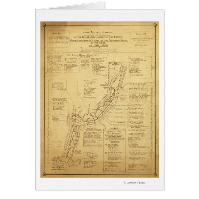 History of Exploration of the Grand Canyon Map (Front)
