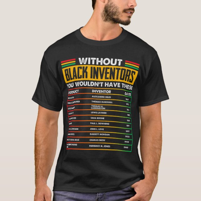 History of Forgotten Black Inventors BHM T-Shirt (Front)