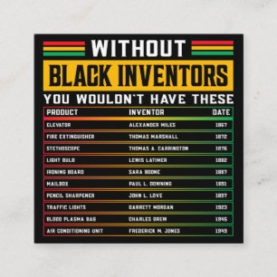 History Of Forgotten Black Inventors Black History Square Business Card