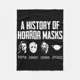 History Of Horror Masks Lazy Halloween Costume Fac Fleece Blanket