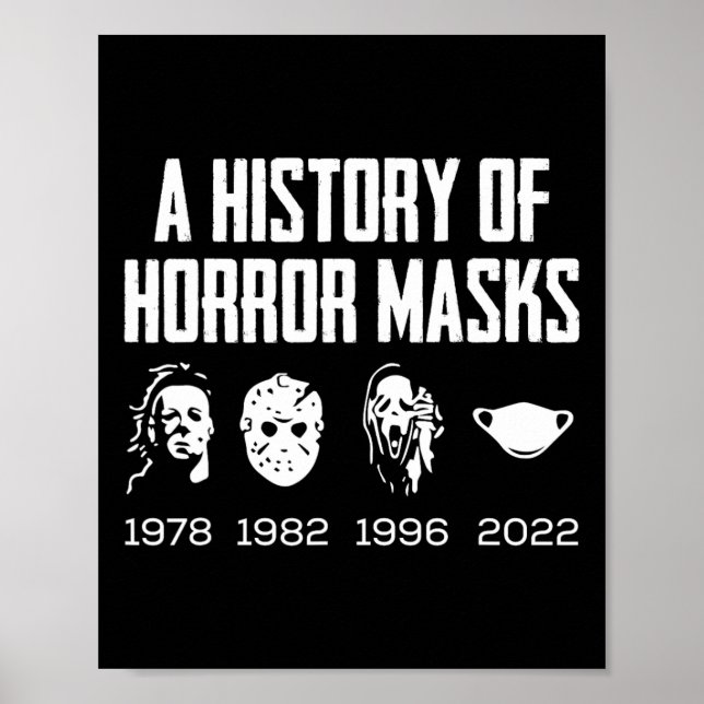 History Of Horror Masks Lazy Halloween Costume Fac Poster (Front)