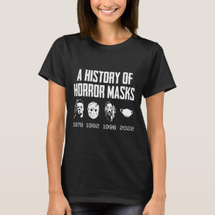 History Of Horror Masks Lazy Halloween Costume Fac T-Shirt