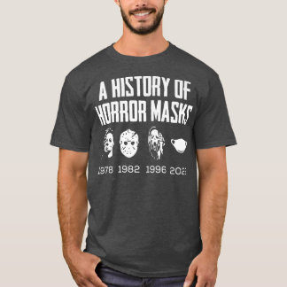 History Of Horror Masks Lazy Halloween Costume Fac T-Shirt