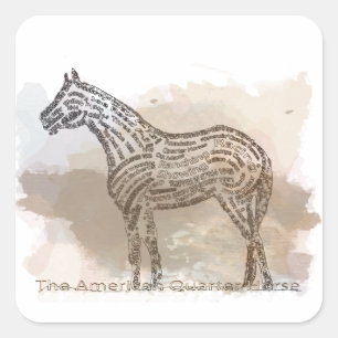History of the American Quarter Horse in Typograph Square Sticker