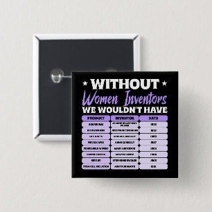 History of Women Inventors, Purple Women's Day 15 Cm Square Badge
