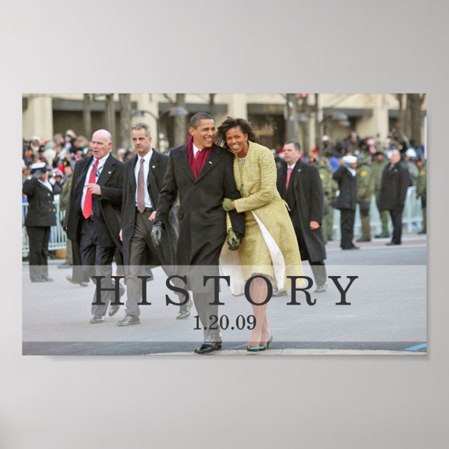 HISTORY: President and Mrs. Obama at Inauguration Poster (Front)
