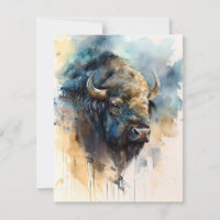 History Remembered American Bison In Watercolors