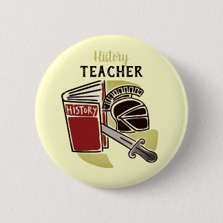 History Teacher Book Armour Sword Pinback Button