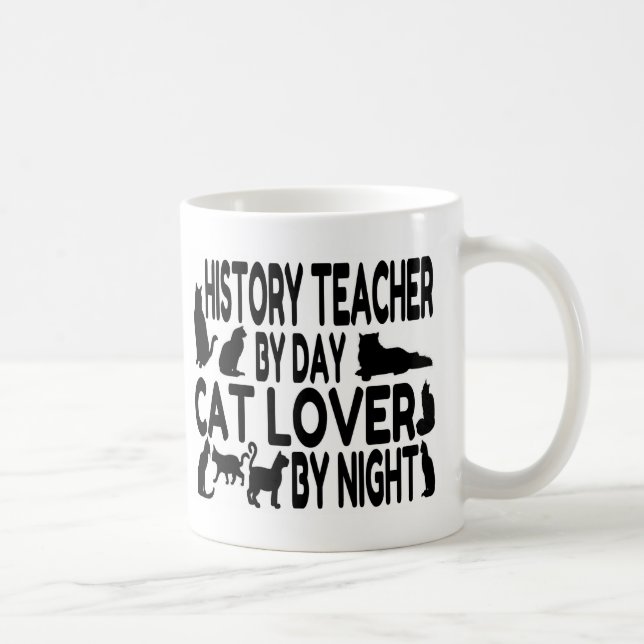 History Teacher Cat Lover Coffee Mug (Right)