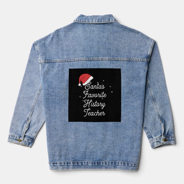 History Teacher Christmas Denim Jacket (Back)