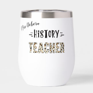 History teacher leopard tigerprint personalised
