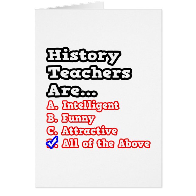 History Teacher Quiz...Joke (Front)