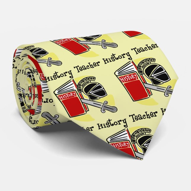 History Teacher Sword Book Knight Tie (Rolled)