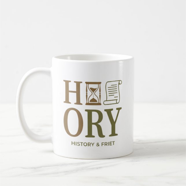 History Teacher Typography Design Coffee Mug (Left)