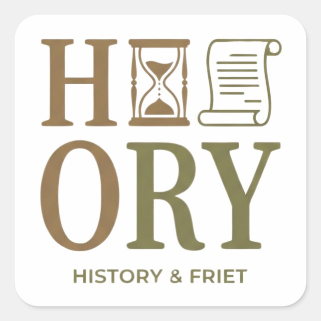 History Teacher Typography Design Square Sticker (Front)
