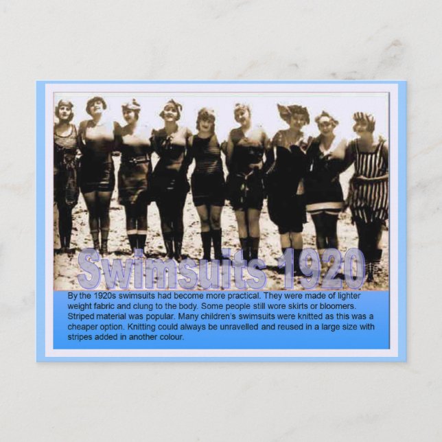 History, Victorian, Swimsuits 1920 Postcard (Front)