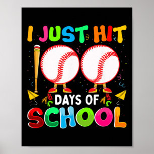 Hit 100 Days Childrens Baseball Costume 100th Day  Poster