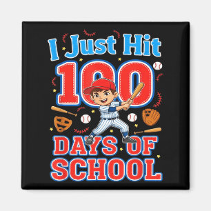 Hit 100 days of school baseball 100th day boys kid magnet