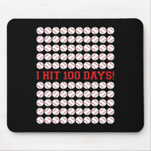 Hit 100 Days Of School Baseball 100th Day Gifts  Mouse Mat