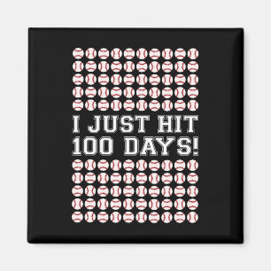 Hit 100 Days Of School Baseball Teacher Boys 100th Magnet