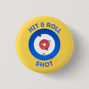 Hit and Roll Curling Shot T-Shirt 3 Cm Round Badge
